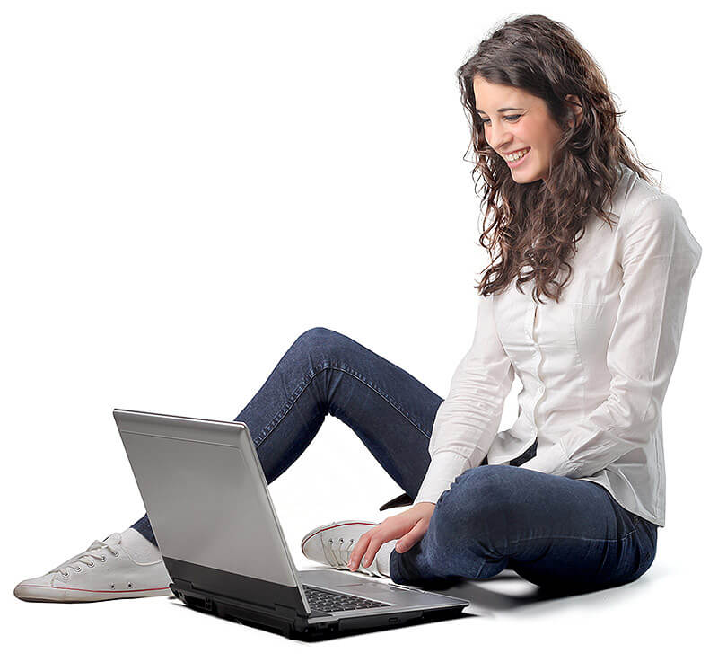 Woman taking the LASIK Self-Test